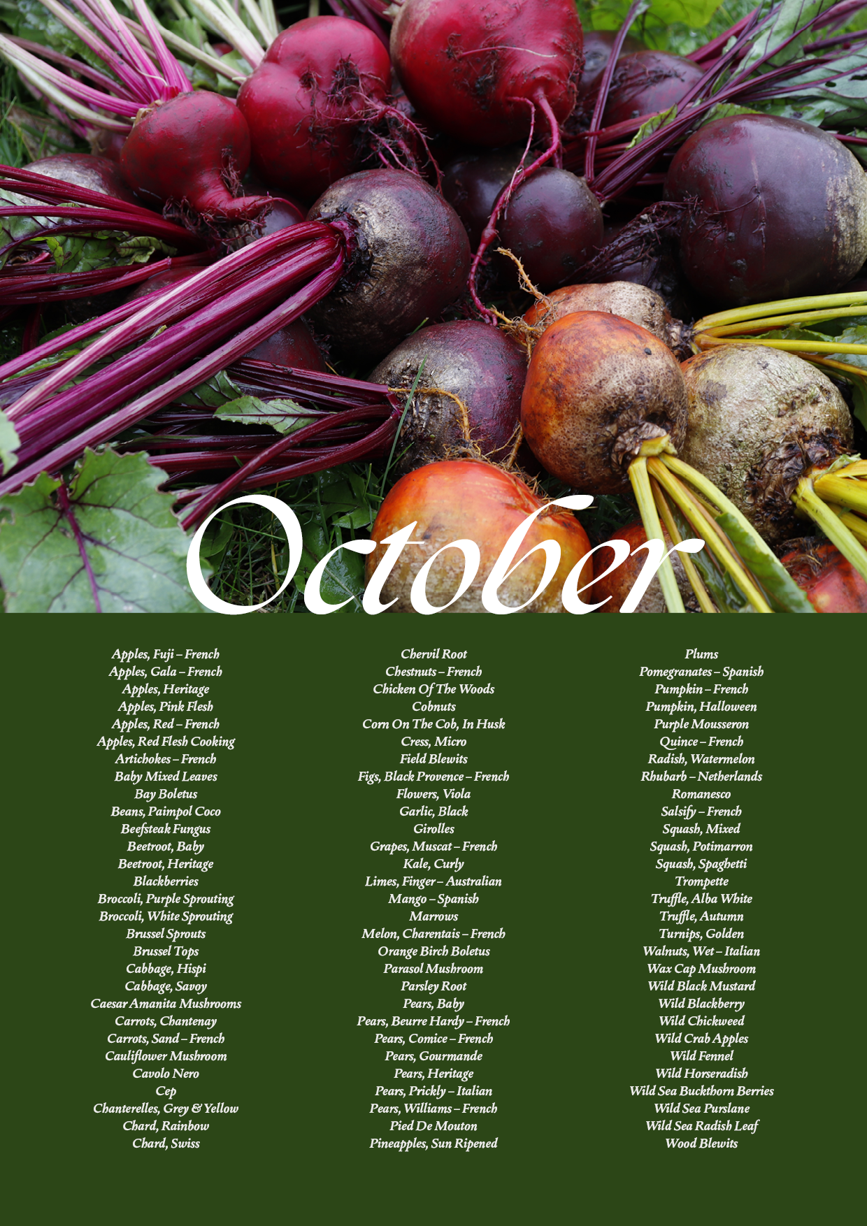 October Seasonal Guide